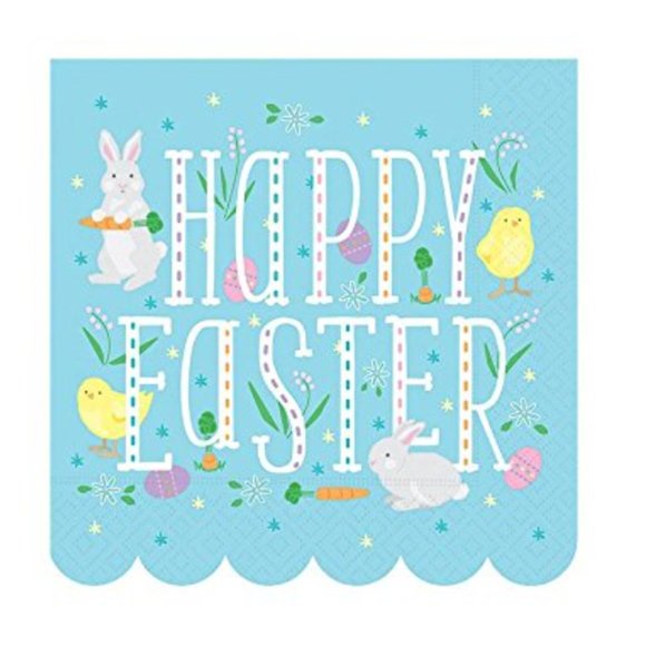 Happy Easter Bunnies Beverage Paper Napkins 20 ct - Picture 1 of 1